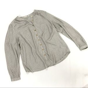Boden grey silk blend button up